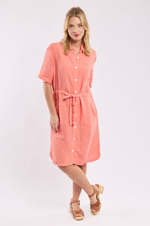 Belted short dress - linen - Armor-lux - 6