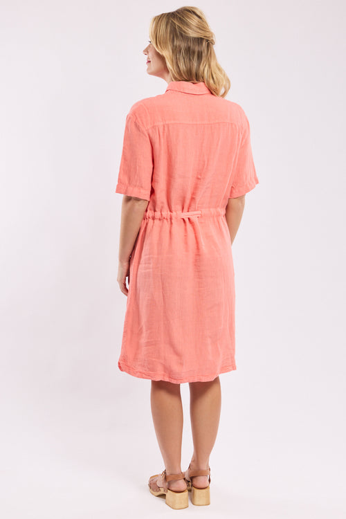 Belted short dress - linen - Armor-lux - 5