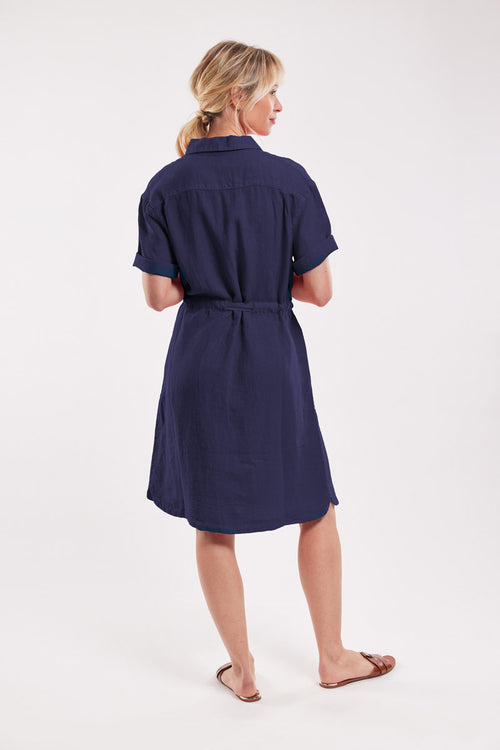 Belted short dress - linen - Armor-lux - 2