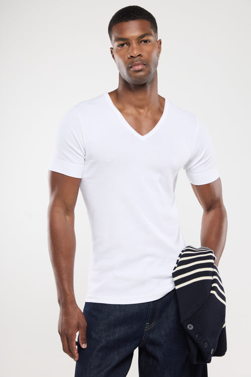 T-shirt col V - coton épais issu de l’agriculture biologique - Armor-lux - 1