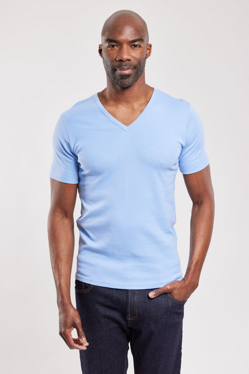 Plain V-neck T-shirt - organic cotton - Armor-lux - 1