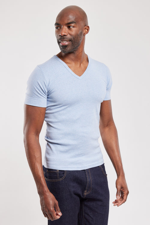 T-shirt col V - coton épais issu de l’agriculture biologique - Armor-lux - 1