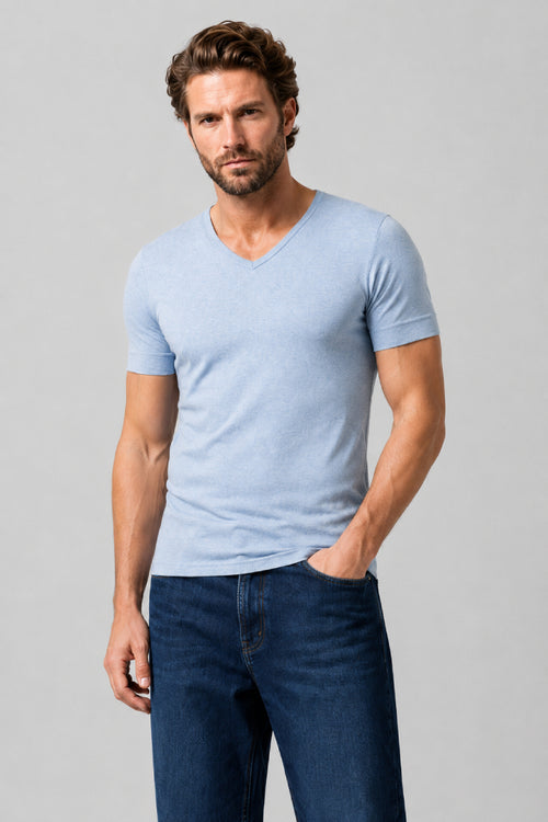 T-Shirt mit V-Ausschnitt – Bio-Baumwolle - Armor-lux - 1