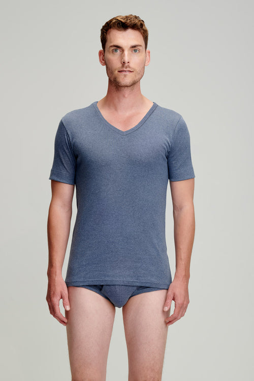 T-Shirt mit V-Ausschnitt – Bio-Baumwolle - Armor-lux - 1