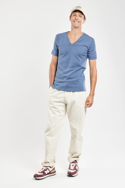 Plain V-neck T-shirt - organic cotton - Armor-lux - 4