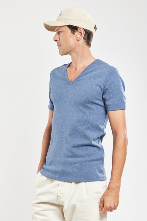 T-shirt col V - coton épais issu de l’agriculture biologique - Armor-lux - 1