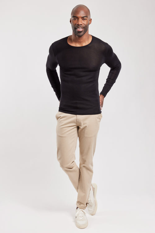 Long-sleeved T-shirt - wool and silk - Armor-lux - 4