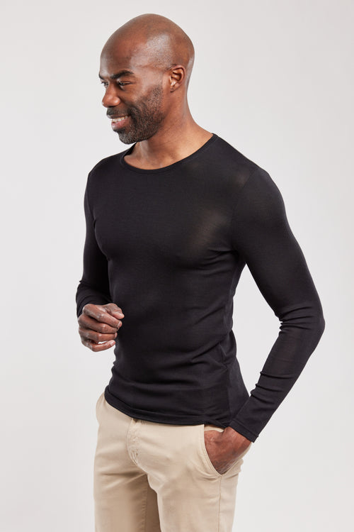 Long-sleeved T-shirt - wool and silk - Armor-lux - 1