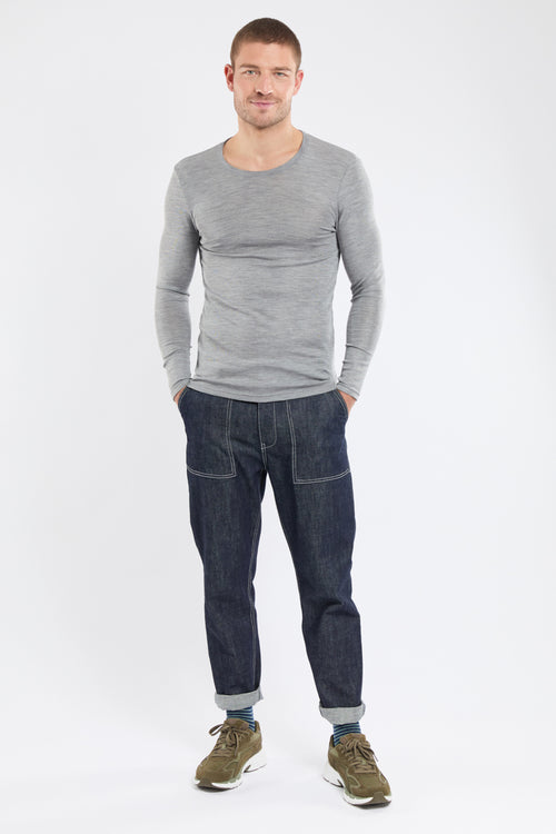 Long-sleeved T-shirt - wool and silk - Armor-lux - 3