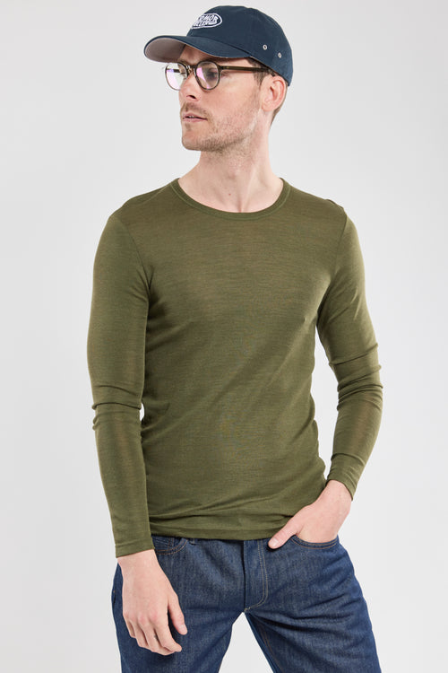 T-Shirt mit langen Ärmeln – Wolle und Seide - Armor-lux - 1