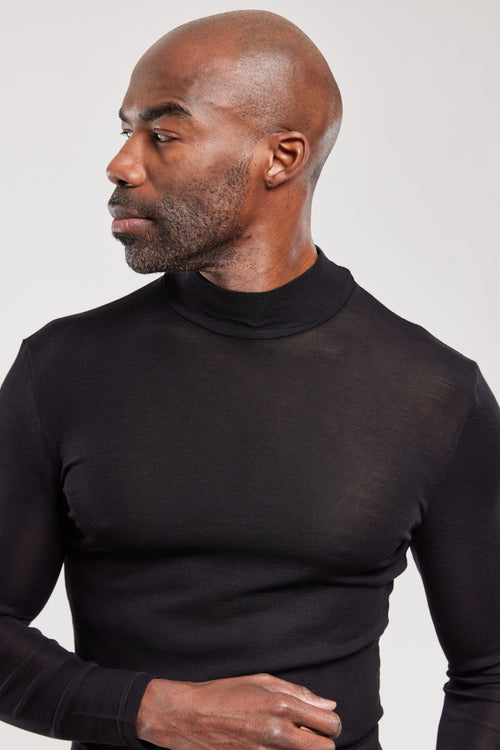 High neck long-sleeved T-shirt - wool and silk - Armor-lux - 2