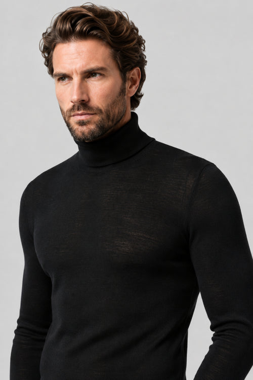 High neck long-sleeved T-shirt - wool and silk - Armor-lux - 2