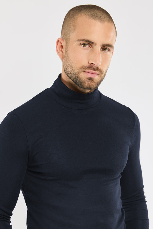 Langarm-T-Shirt mit Stehkragen – Wolle - Armor-lux - 2