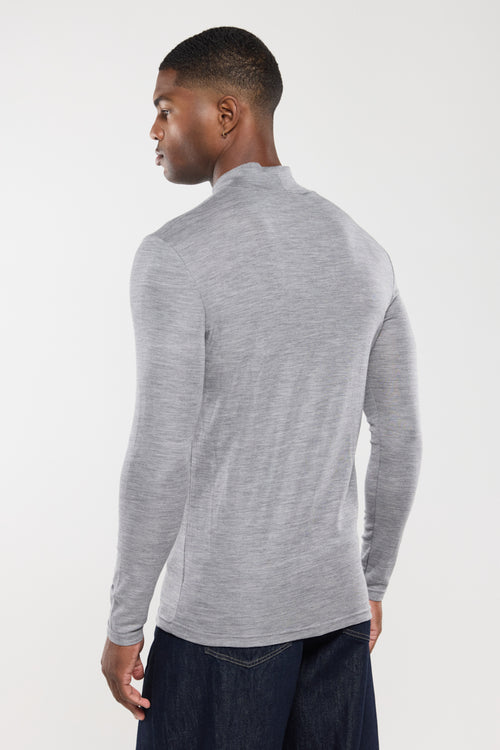 High neck long-sleeved T-shirt - wool and silk - Armor-lux - 4