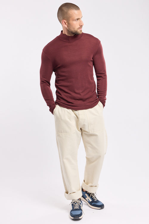 High neck long-sleeved T-shirt - wool and silk - Armor-lux - 1