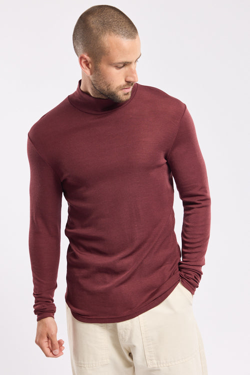 High neck long-sleeved T-shirt - wool and silk - Armor-lux - 2