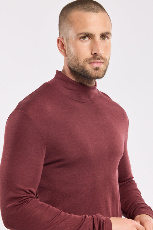 High neck long-sleeved T-shirt - wool and silk - Armor-lux - 3