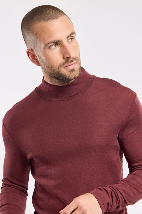 T-shirt manches longues col haut - laine et soie - Armor-lux - 4