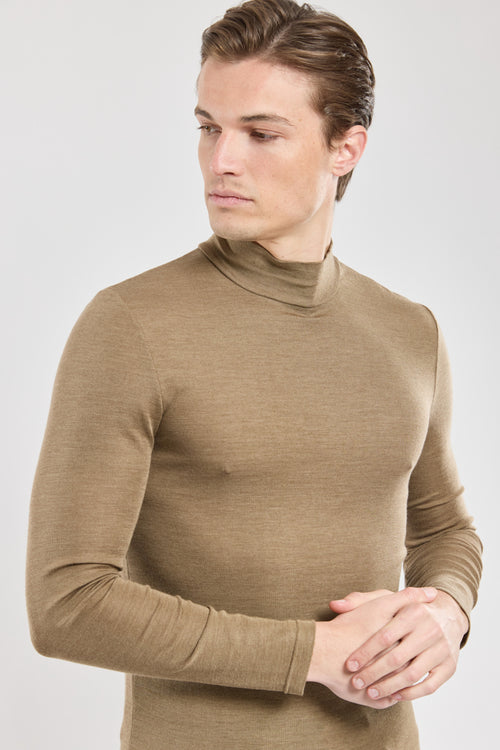T-shirt manches longues col haut - laine et soie - Armor-lux - 4