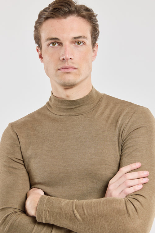 T-shirt manches longues col haut - laine et soie - Armor-lux - 2