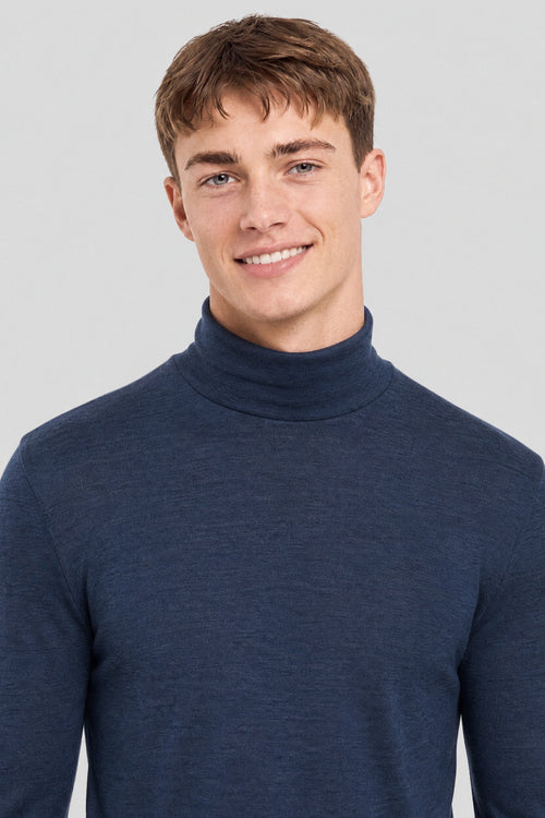 High neck long-sleeve T-shirt - wool and silk - Armor-lux - 2