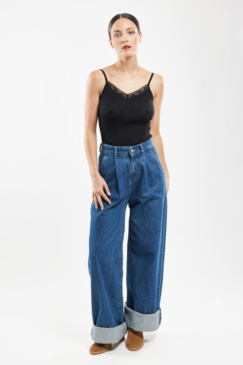 Camisole with lace trim - wool and silk - Armor-lux - 3