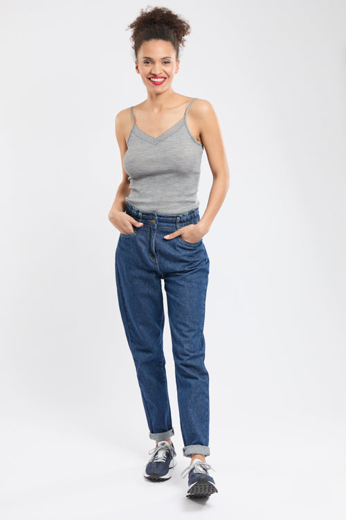 Camisole with lace trim - wool and silk - Armor-lux - 4