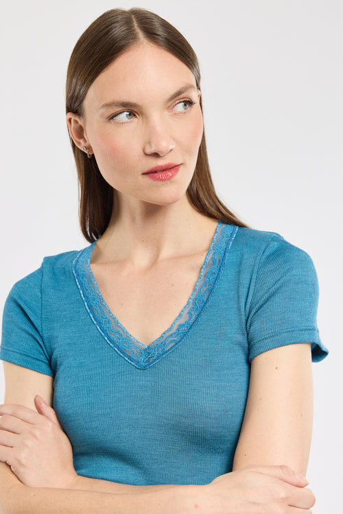 T-shirt manches courtes - laine et soie - Armor-lux - 2