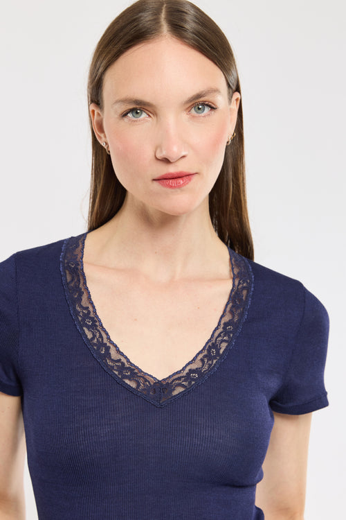 T-shirt manches courtes - laine et soie - Armor-lux - 2