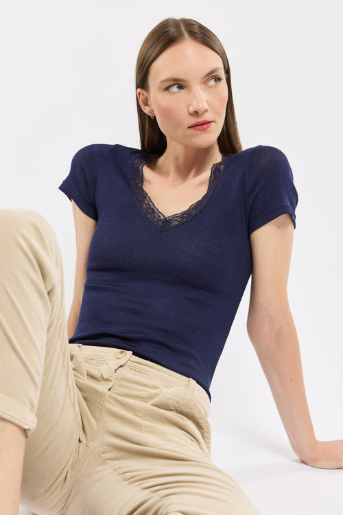 T-shirt manches courtes - laine et soie - Armor-lux - 1