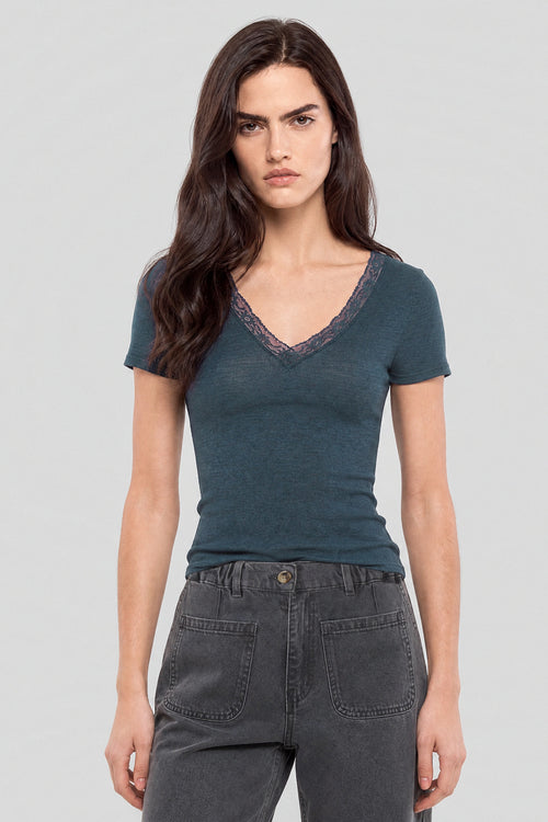 Short-sleeve T-shirt - wool and silk - Armor-lux - 1