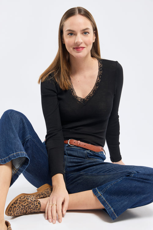 Long-sleeved t-shirt - wool and silk - Armor-lux - 1