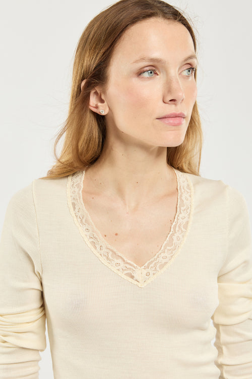 T-Shirt mit langen Ärmeln – Wolle und Seide - Armor-lux - 2