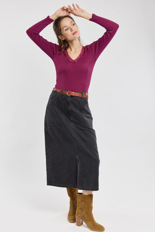 Long-sleeved T-shirt - wool and silk - Armor-lux - 3