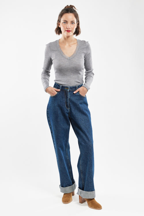 Long-sleeved T-shirt - wool and silk - Armor-lux - 3