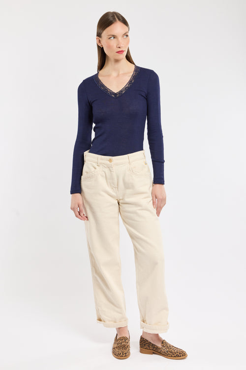 Long sleeved T-shirt - wool and silk - Armor-lux - 3