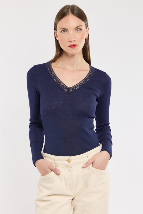 T-shirt manches longues - laine et soie - Armor-lux - 1