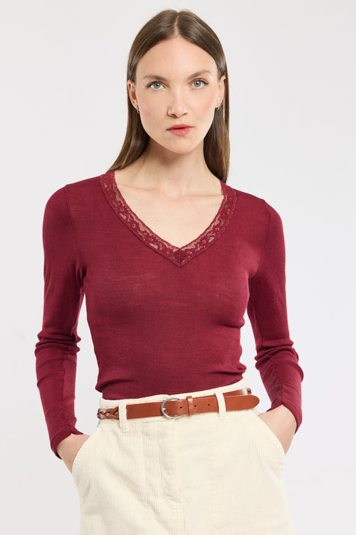 Long sleeved T-shirt - wool and silk - Armor-lux - 1
