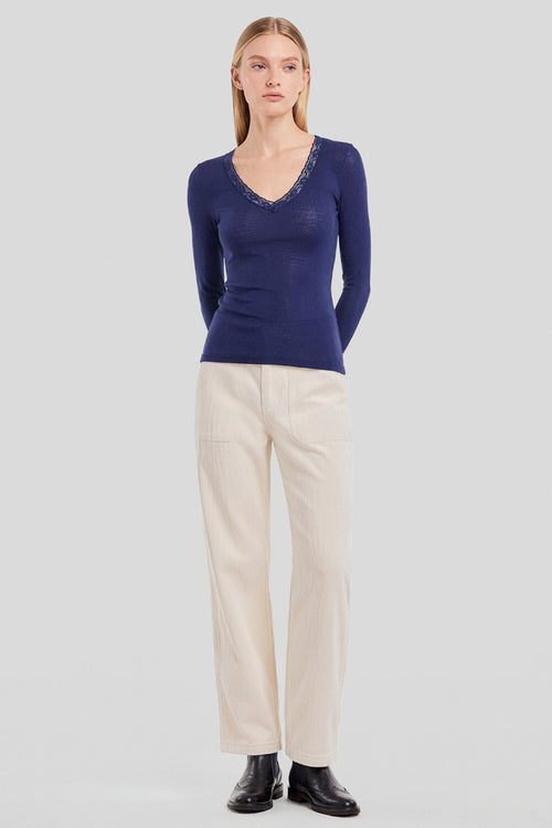 Long-sleeve T-shirt - wool and silk - Armor-lux - 4