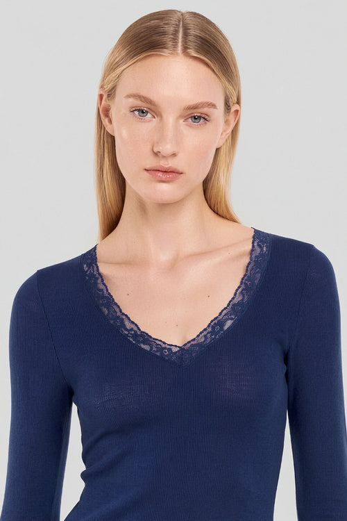 Long-sleeve T-shirt - wool and silk - Armor-lux - 2
