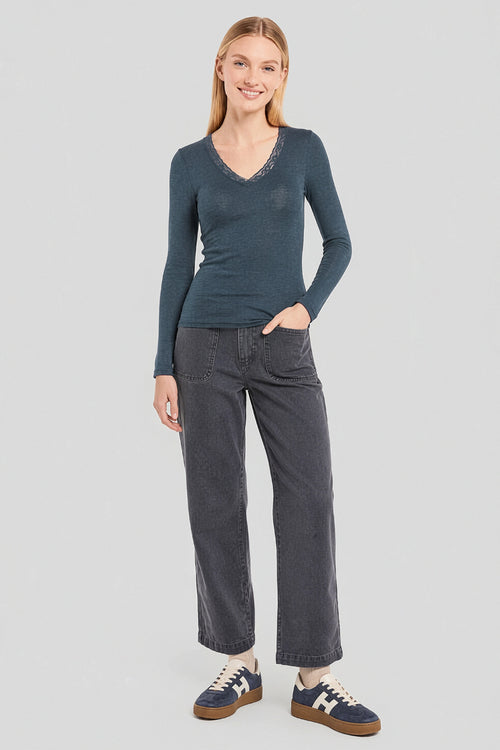 Long-sleeve T-shirt - wool and silk - Armor-lux - 4