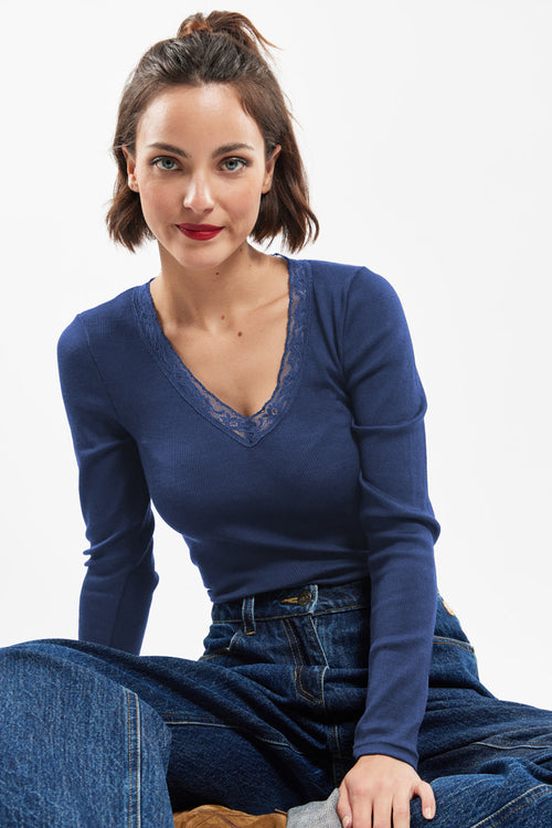 Long-sleeved T-shirt - wool and silk - Armor-lux - 3