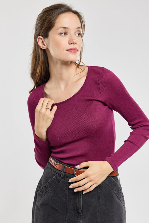 T-Shirt mit langen Ärmeln – Wolle und Seide - Armor-lux - 4