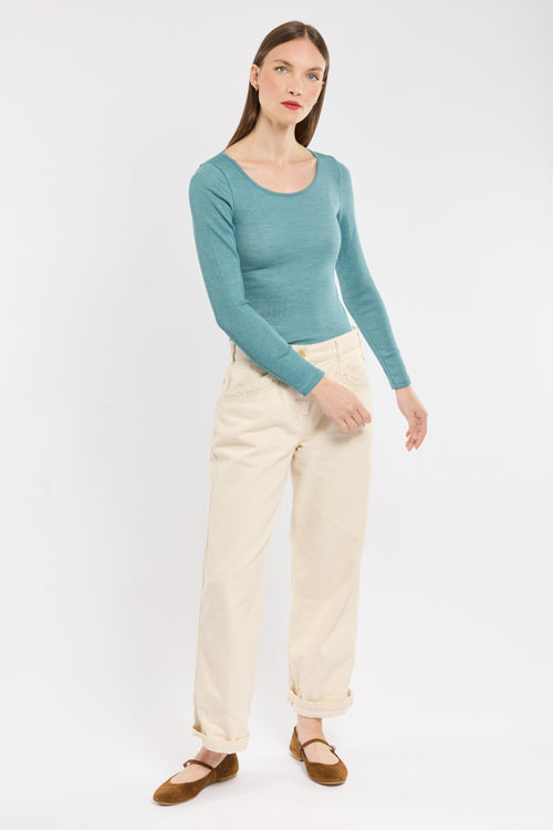 Long sleeved T-shirt - wool and silk - Armor-lux - 3