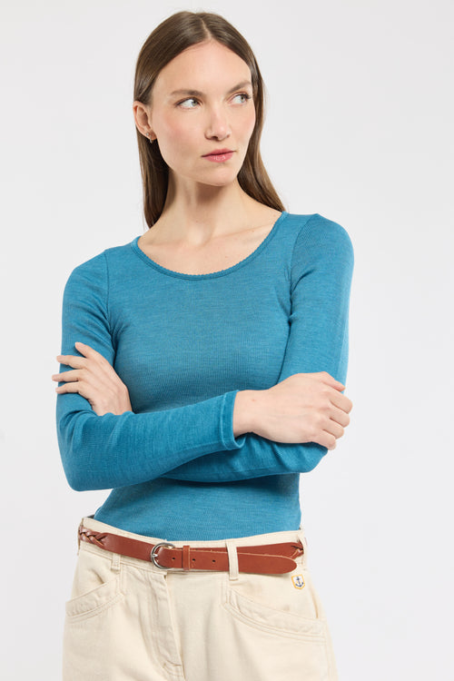 Long sleeved T-shirt - wool and silk - Armor-lux - 2