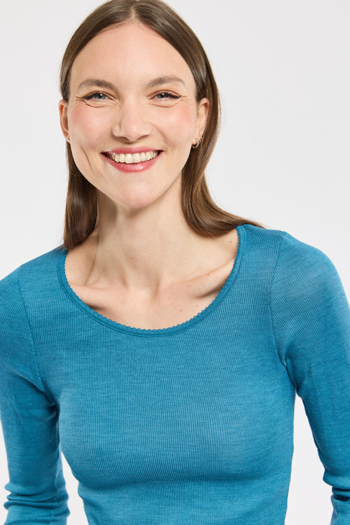 Long sleeved T-shirt - wool and silk - Armor-lux - 1