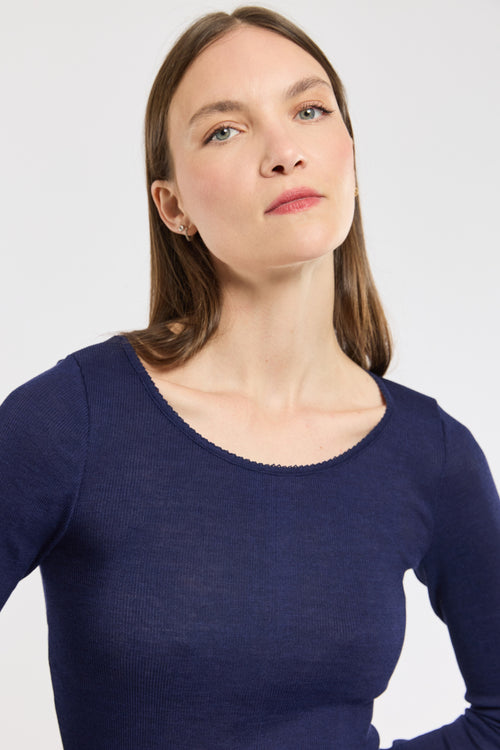 Langarm-T-Shirt – Wolle und Seide - Armor-lux - 2