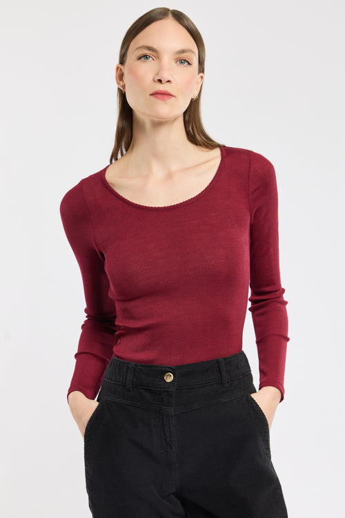 Long sleeved T-shirt - wool and silk - Armor-lux - 1