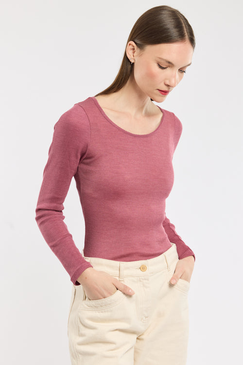 Long sleeved T-shirt - wool and silk - Armor-lux - 1
