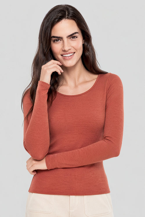 Langarm-T-Shirt - Wolle und Seide - Armor-lux - 1